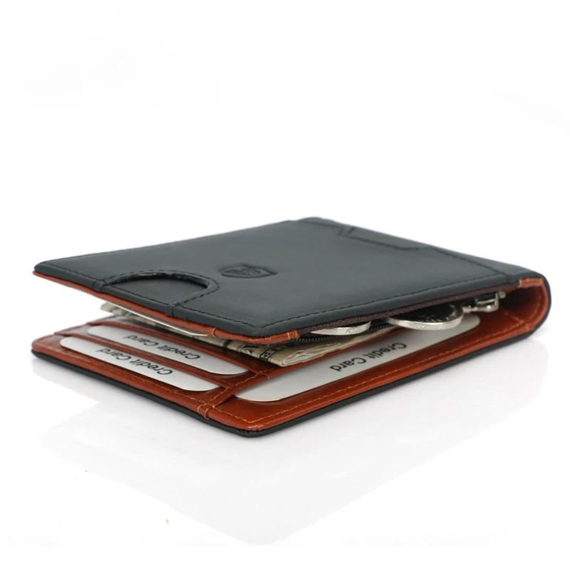 New style RFID men's top layer cowhide dollar wallet fashion casual cowhide wallet wallet wallet