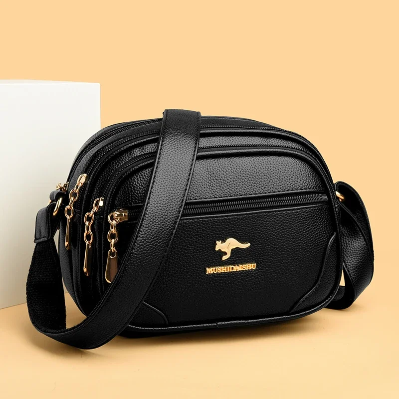 関税なし 送料無料 Shoulder Bag Wholesale MAXKE Black Leather Shoulder & Crossbody Bag for