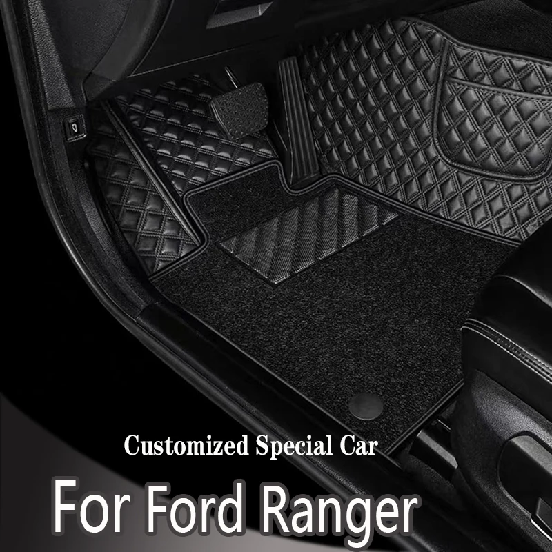 

Leather Car Floor mats for Ford Ranger 2020 2019 2018 2017 2016 2015 2014 2013 2012 Carpets Rugs Pads Interior Parts Accessories