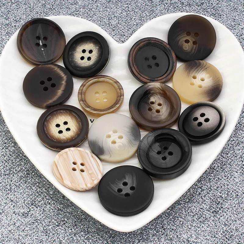 5-10pcsVintageResinButtonsforMenWomenCoatWindbreakerSuitSweaterDecorLargeFour-eyeRoundButtonSewingAccessories-AliExpress15
