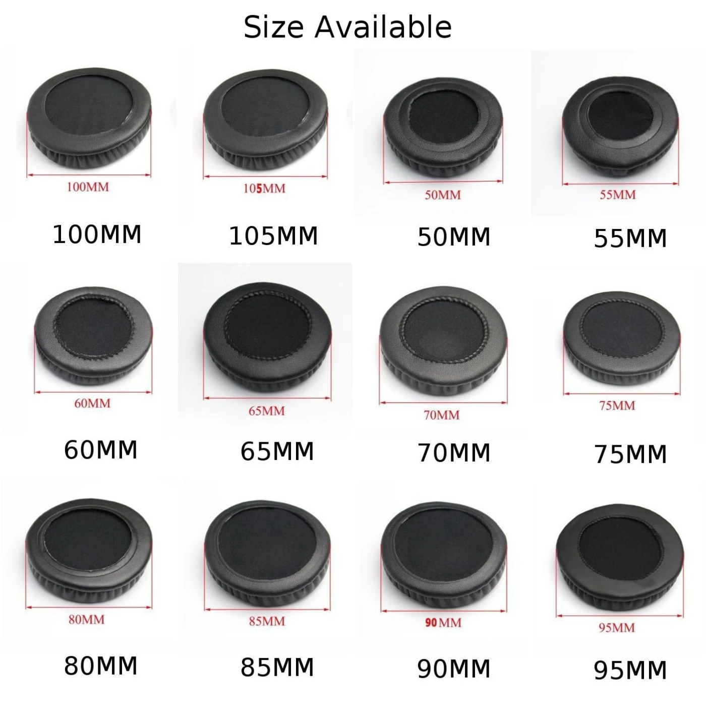 

Ear Pads Replacement For 50 55 60 65 70 75 80 85 90 95 100 105mm Headphones Soft Foam Earmuffs Ear Cushion Accessories