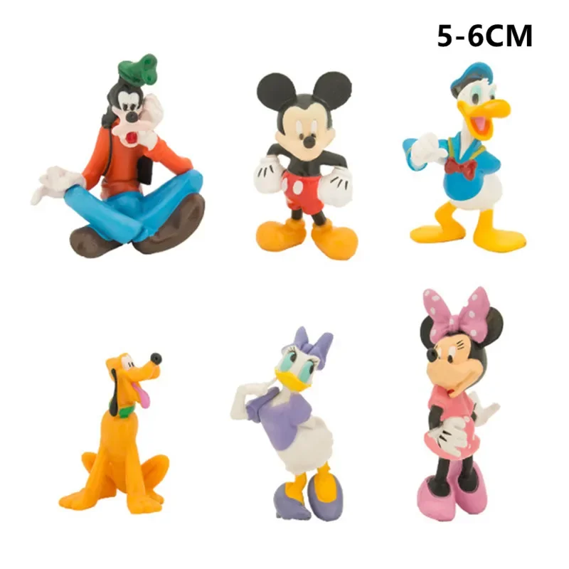 6Pcs/Set MINISO Mickey Mouse Anime Figures PVC Minnie Donald Duck Goofy Dolls Figurines Model Toys Decoration For Kids Gift - Bilde 5