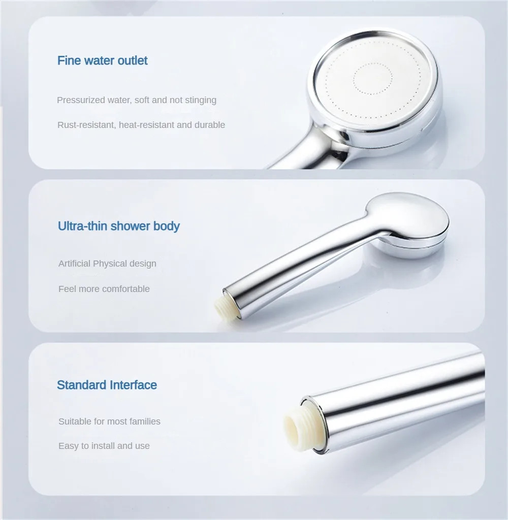 Description Picture 6 of itemHigh Pressure Water Saving Rainfall Shower Head Bathroom Accessories ABS Chrome Holder Showerhead Bathroom Accessories