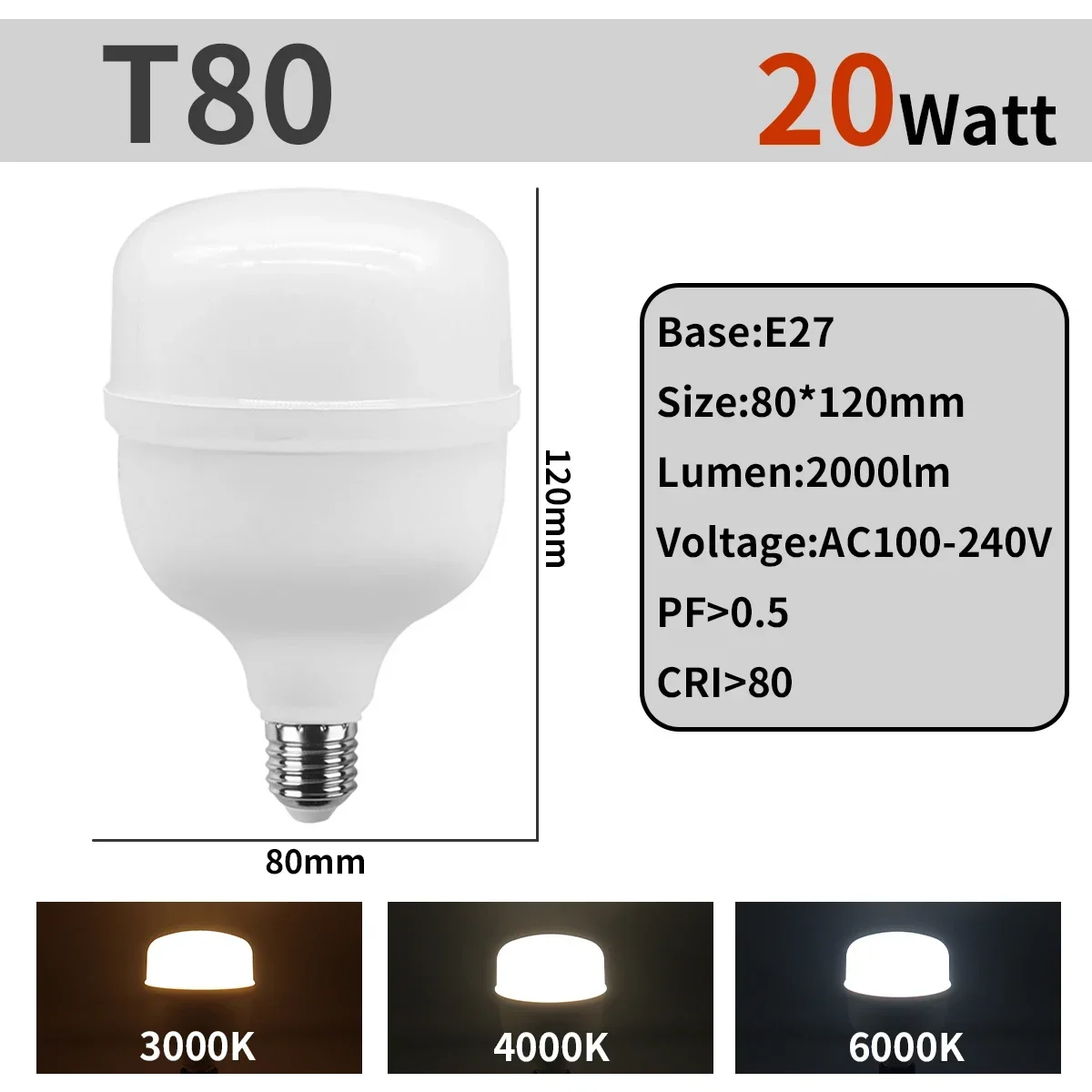 Description Picture 5 of item2pcs 50W 40W 30W 20W Hight Lumen LED Lampada AC 110V 220V E27 LED Lamp Bulb LED Light Bombilla Lighting Lamp for Home Derection