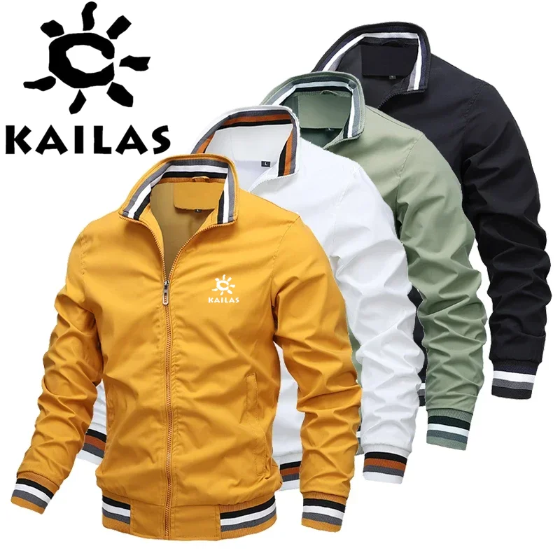 

KAILAS Men's jacket with zip collar standing, waterproof bomber jacket, outdoor blazer, casual jacket, Fall and winter