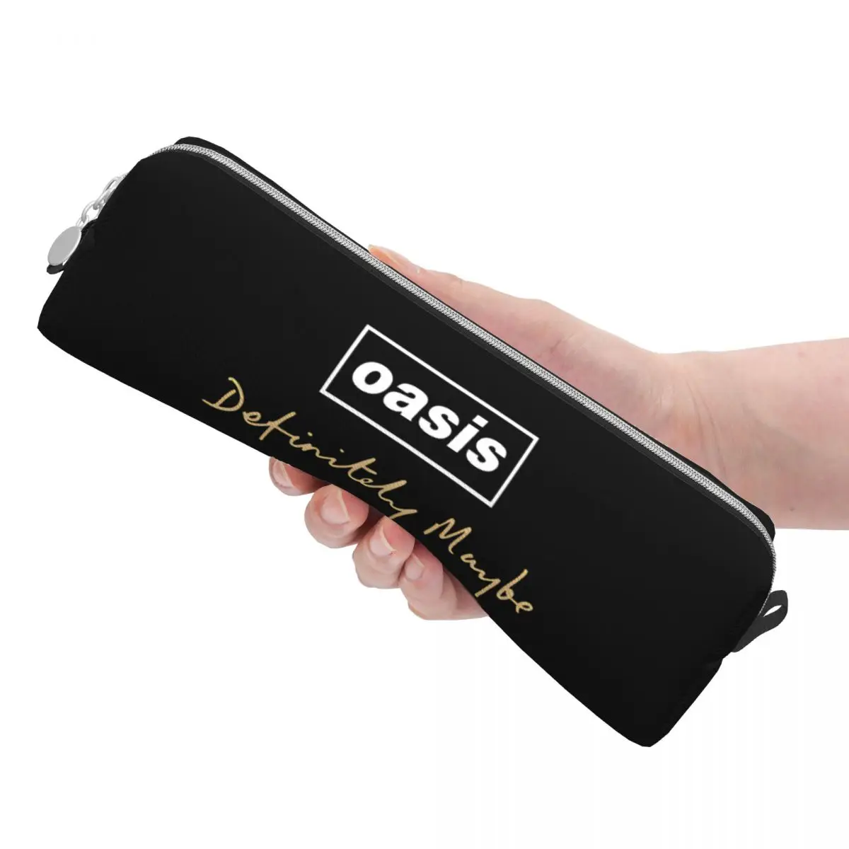 British Music Definitely Maybe Pencil Cases Lovely O-Oasis Pen Box Bag Student Big Capacity Students School Pencil Pouch