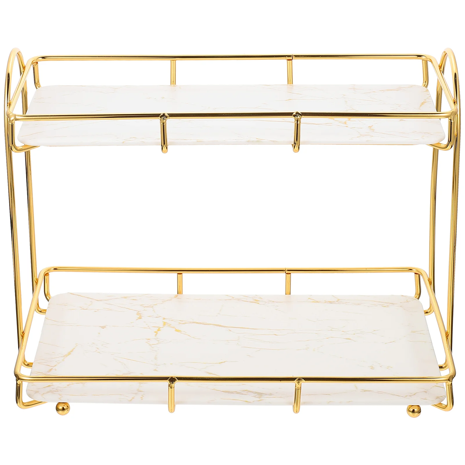 

Storage Rack Countertop Cosmetics Holder Shelf Double Bathroom Toiletry Organizer Iron