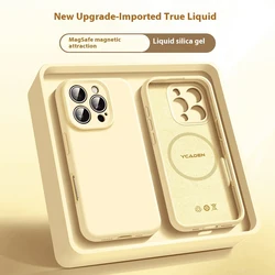 Vibrant Candy Color Liquid Silicone Magnetic Phone Case with Wireless Charging Compatibility - iPhone 12 Pro Max (Yellow)