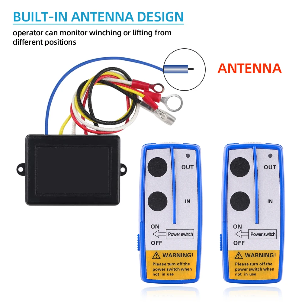 2Pcs Car Hand Held Wireless Winches Remote Controls Recovery Kit 2.4G