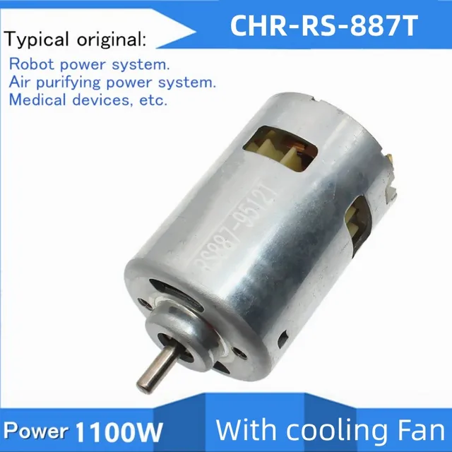 Produktbild von RS-887 DC Motor 48 Mm – 24–40 V, 10000 U/min, Doppelkugellager, Für Elektrowerkzeuge, Bohrer & Sägen