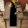 Black Retro Geometric Design Pattern Table Runner Restaurant Decoration Table Runner Wedding Holiday Party Table Accessories 5