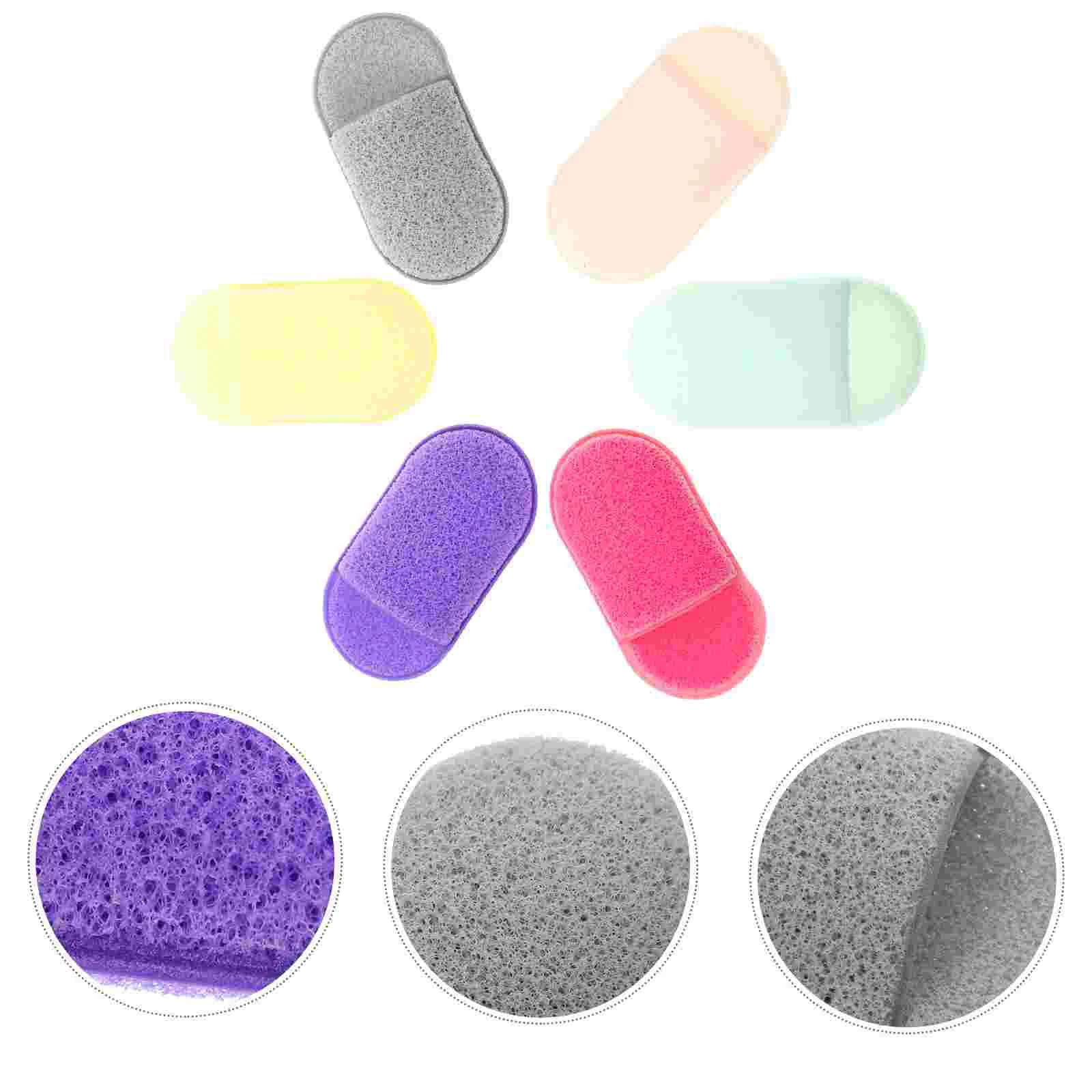 

6pcs Facial Cleansing Sponges Face Wash Sponges Reusable Makeup Removal Pads