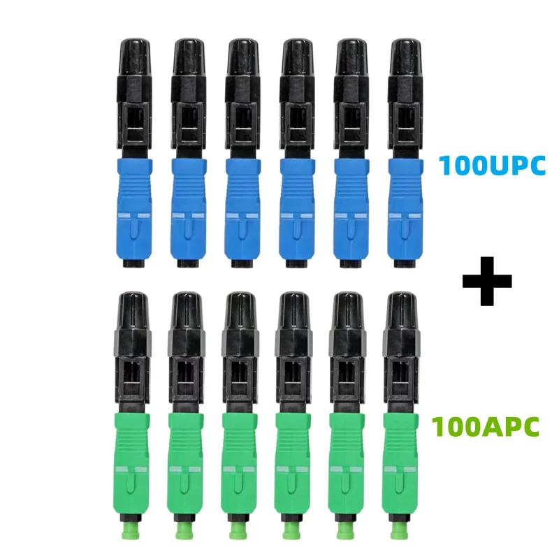 55mm high quality single mode fiber optic sc apc fast connector quick ftth fiber optic connector adapter free shipping High Quality 100PCS SC APC fiber optic SC UPC Single-mode Fast connector SC APC FTTH Fiber Optic quick Connector Free shipping