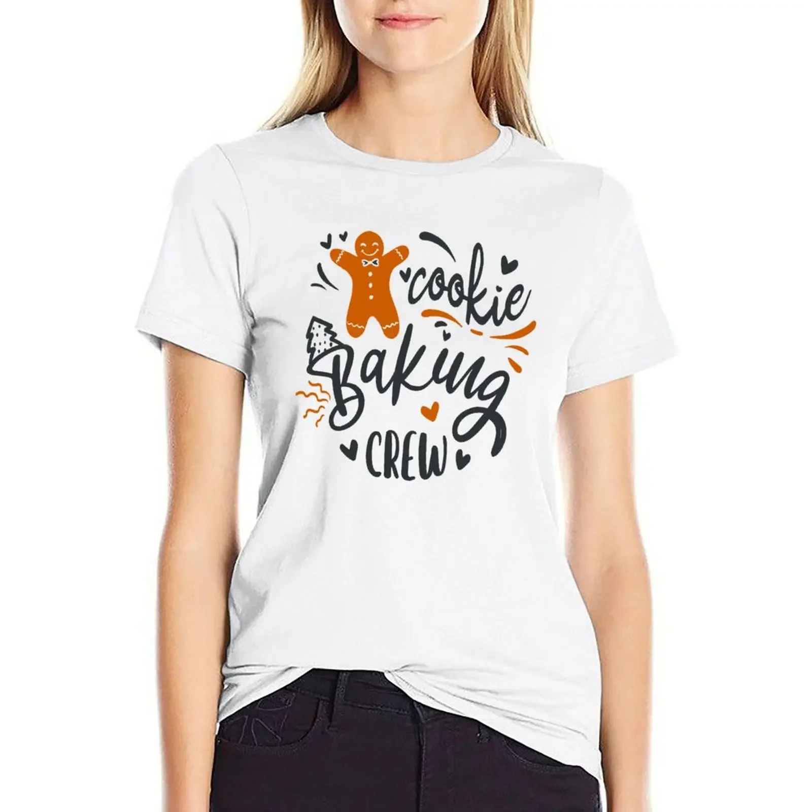 

Cookie Baking Crew T-shirt anime clothes summer top Aesthetic clothing t-shirts for Women graphic tees funny