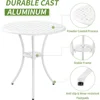 Patio Bistro Set 3 Piece with Umbrella Hole, Outdoor Bistro Table and Chairs Set of 2, Patio Bistro Set 3 Piece white 2