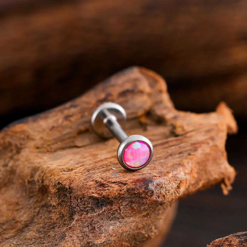 G23 Titanium Push in Nose Piercing Colorful Opal Stone Earrings Sexy Lip Stud Labret Ear Tragus Cartilage Studs Women's Jewelry piercing jewelry nose studs body piercing earrings ear piercing jewelry ear studs body piercing jewelry body jewelry