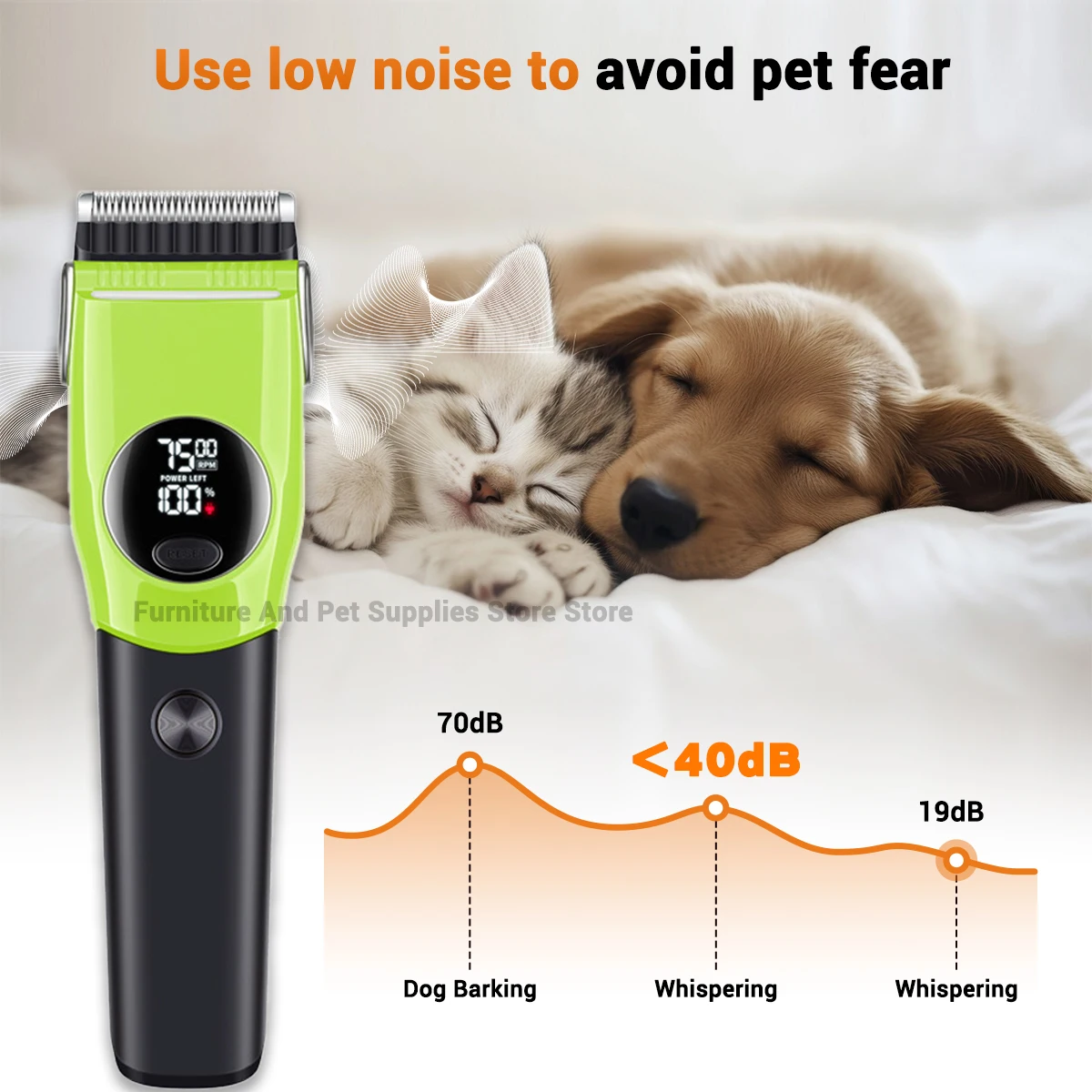 Electric Dogs Grooming Clipper Professional Hair Cutter for Pets Hair Trimmer Cordless Low Noise Shaver Cutter Machine Scissors 5