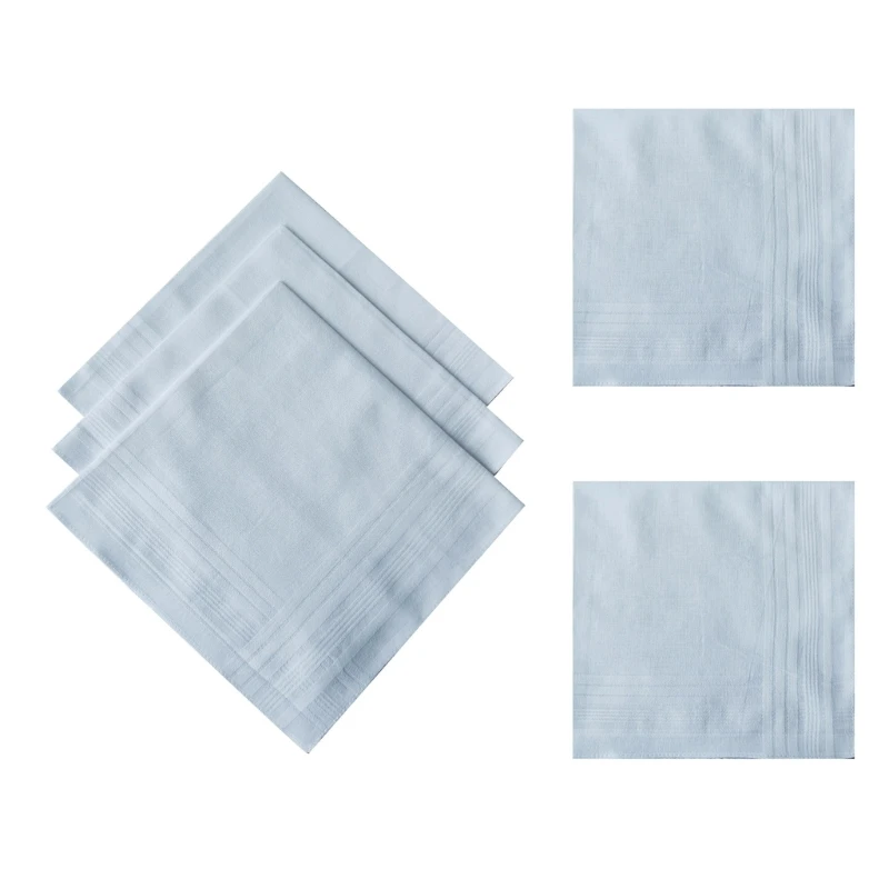 Absorbent Handkerchiefs Cotton Square Towel Hankies Men White Bandannas Hankies Sweat Wiping Towel Pocket Square 5PCS pocket square mini handkerchief
