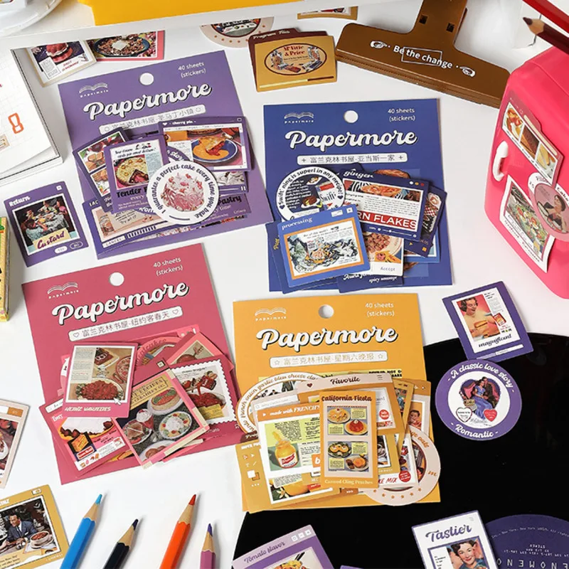 

40sheet Decorative Stickers Scrapbooking Hand Book Label Package DIY Material Diary Journal Stationery Album Sticker New