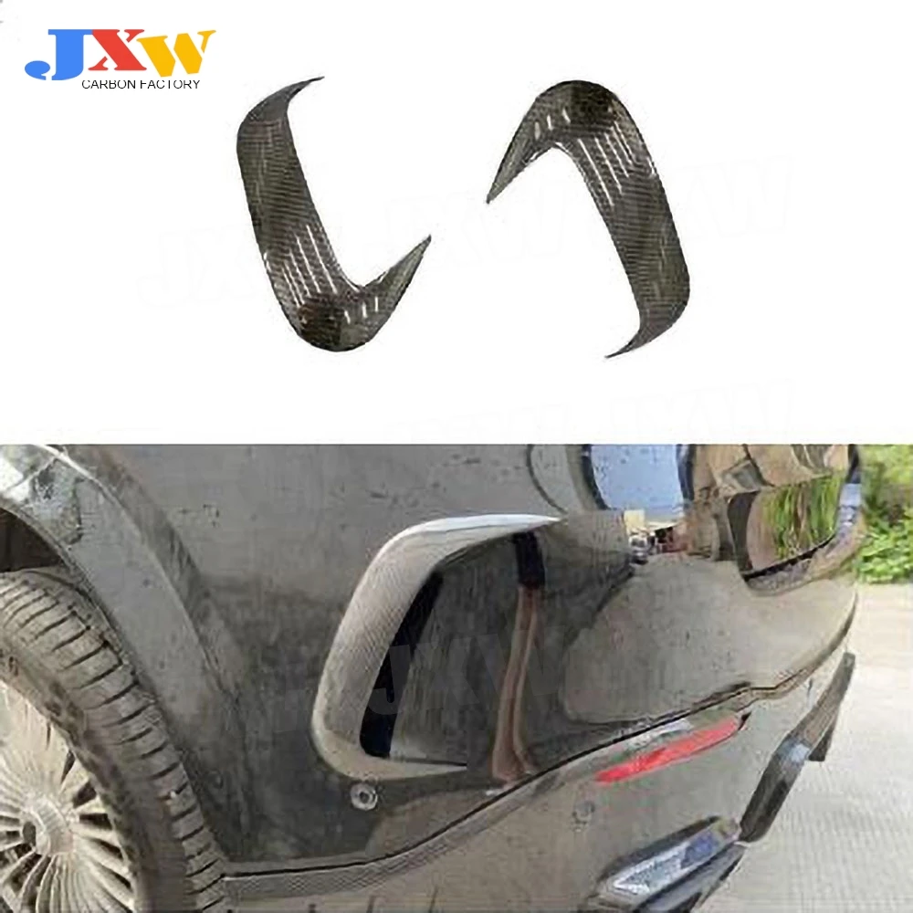 

2Pcs Dry Carbon Fiber Car Bumper Air Vent Splitter Outlet Cover Trim For Mercedes Benz GLE Class W167 GLE53 AMG SUV 2020 UP Rear
