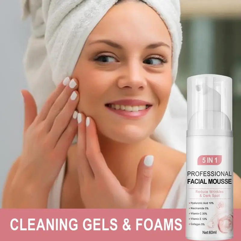 Facial foaming Cleanser Deeply Cleansing Oil Control Moisturizing Blackhead Removal Skin Care Face Wash Foam Cleanser 3