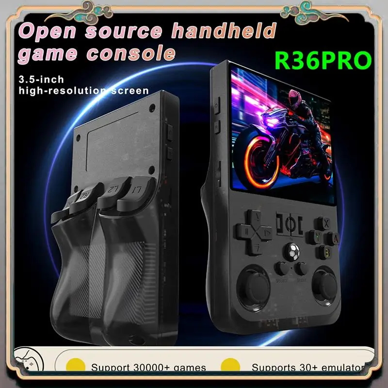R36PRO Handheld Retro Game Console 128GB 3.5Inch HD Screen Portable Pocket Video Player Supports 30+ Emulators D
