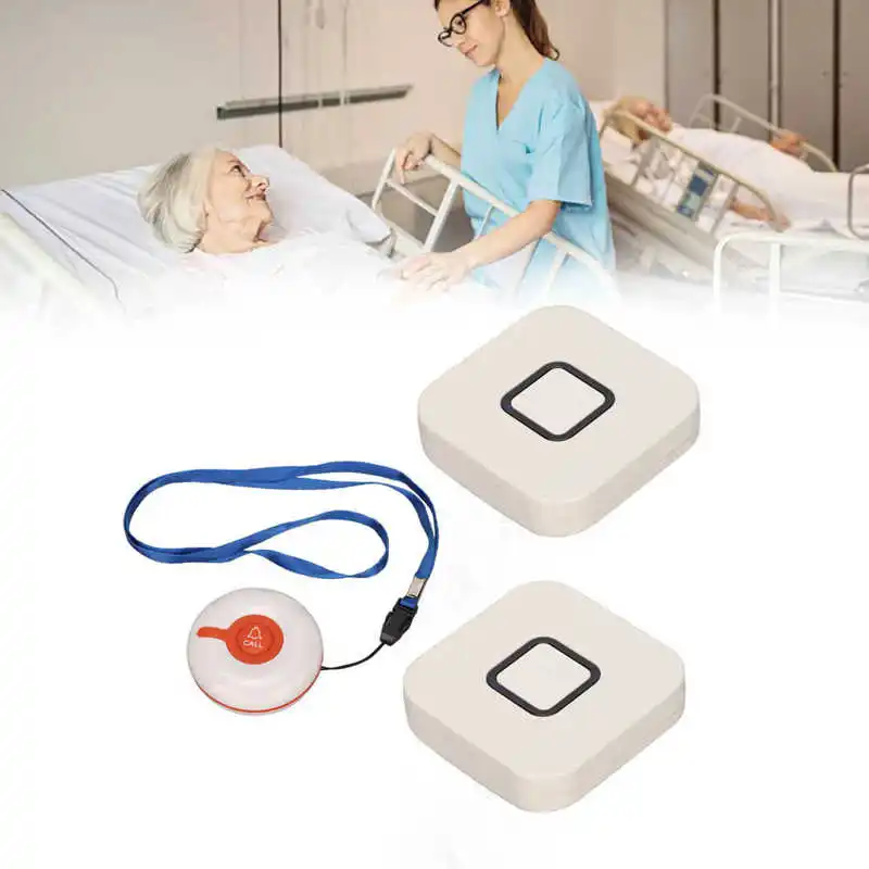 Wireless Caregiver Pager Long Distance Transmission Elderly Monitoring Call Button for Nurse Alert System 100‑240V