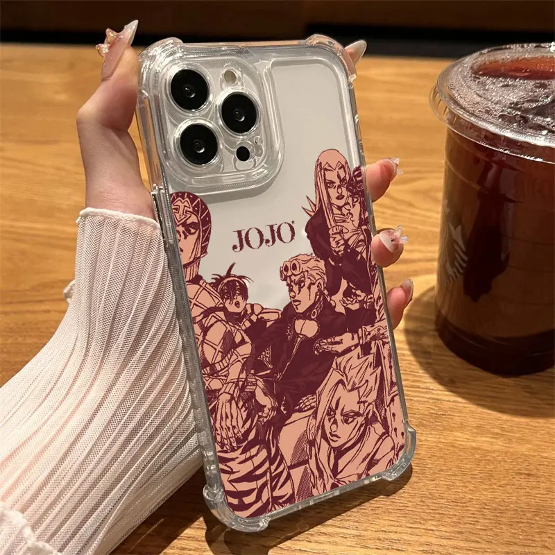 Clear Shockproof Anime Phone Case - JoJo's Bizarre Adventure Design
