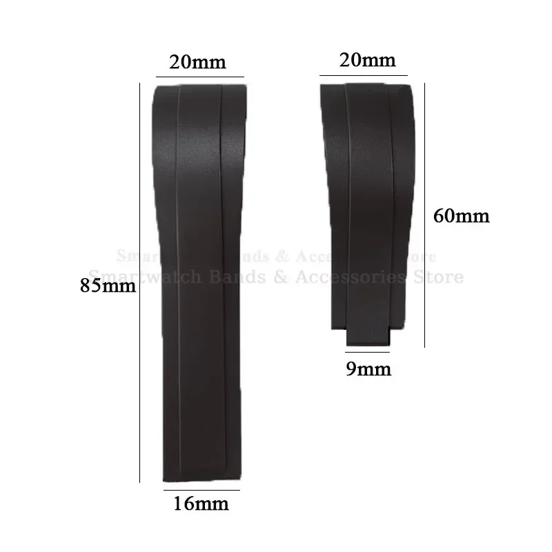 Premium 20mm TPU Silicone Watch Strap with Metal Buckle - Men's Accessory Bracelet Replacement