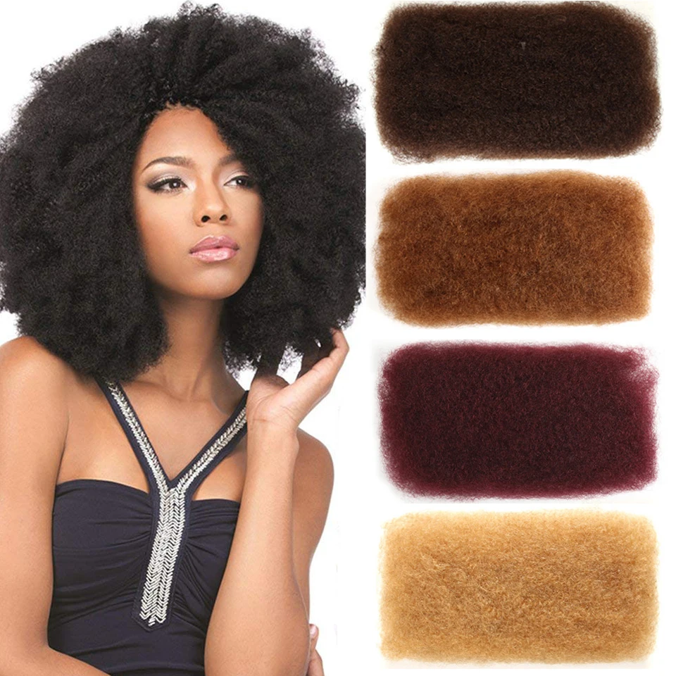 Rebecca Brazilian Afro kinky Curly Bulk Human Hair For Braiding 50g/pc Natural Color Braids Hair No Weft Dreadlocks Crochet Bulk