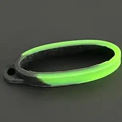 Silicone Ring Lanyard Band with Hanging Loop and Keychain Rubber Decoration (Green - Black)