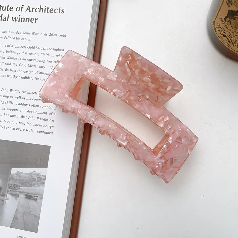 Large Rectangular Hair Clip With Serrated Grip For Hair Styling_voghion.com