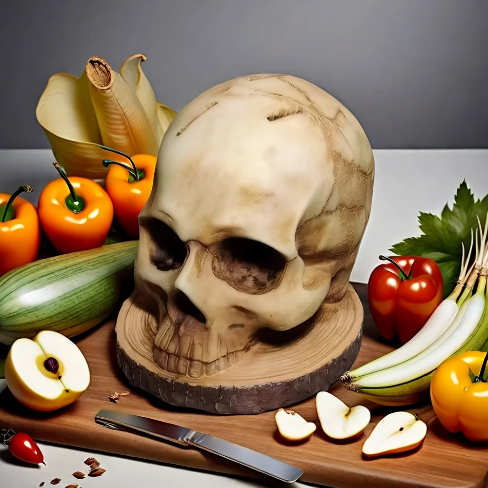 Kitchen Knives Holder Skull 2