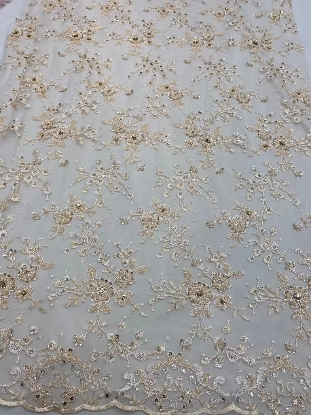 

African L-1101287 Lace Fabric High Quality Lace Bead Lace Fabric French Net Lace For Wedding Bridal Dress