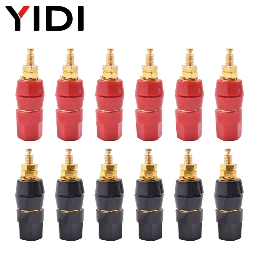 Banana Plug Adaptar Soquete Vermelho Preto Teste Conector de Alimentação Binding Post Terminal Amplificador de Áudio Speaker Cabo 10 Peças Lote mm