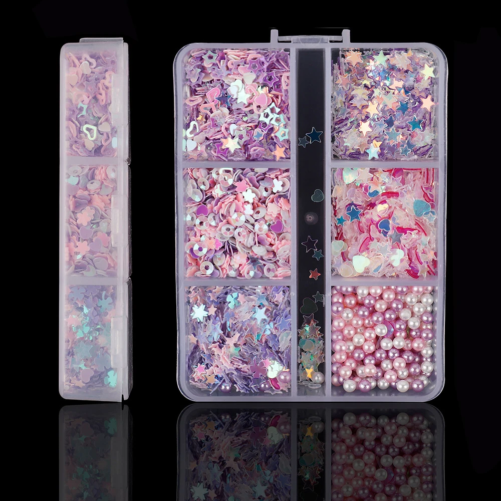 Nail Art Decor 26 Types Mix Nail Glitter Flakes Sequins Set For Gule On Nail Glitter Flakes DIY Party Make Up Decor Accessories B0126