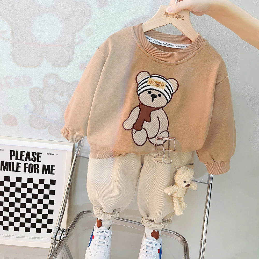 

Spring Baby Boys Clothing Toddler Infant Long Sleeve T Shirt Pants Cute Bear Kids Casual Sportswear Outfits Children Clothes