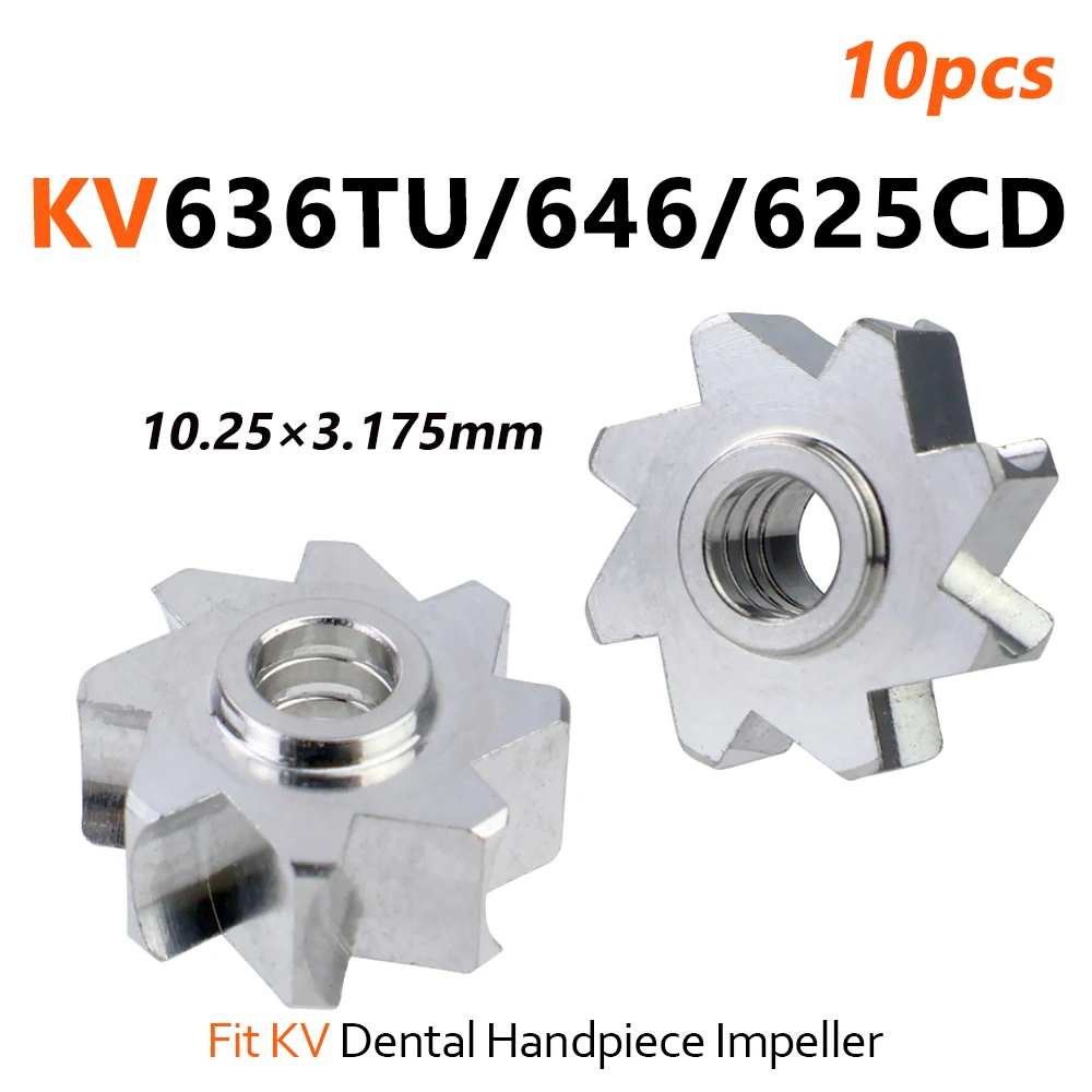 10 stücke Dental High Speed Handstück lauffläse Fit KV 646TU/646/625CD Air türbine patrone rotoren Laufrad Ersatzteile zahnmedizin