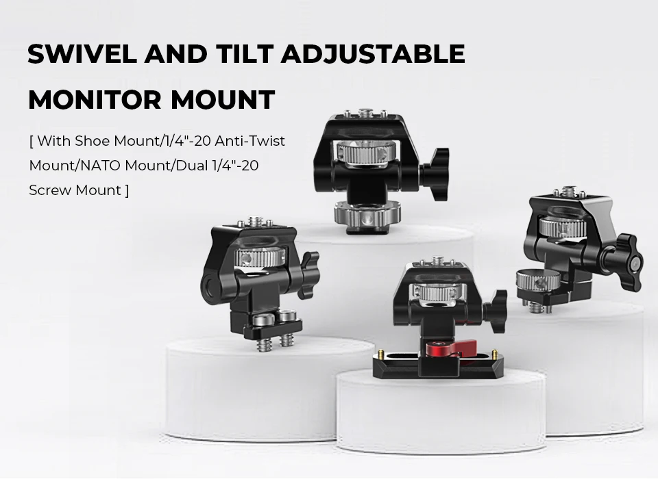 Monitor Mount Swivel and Tilt Adjustable Monitor Holder Support with 7cm NATO Ra