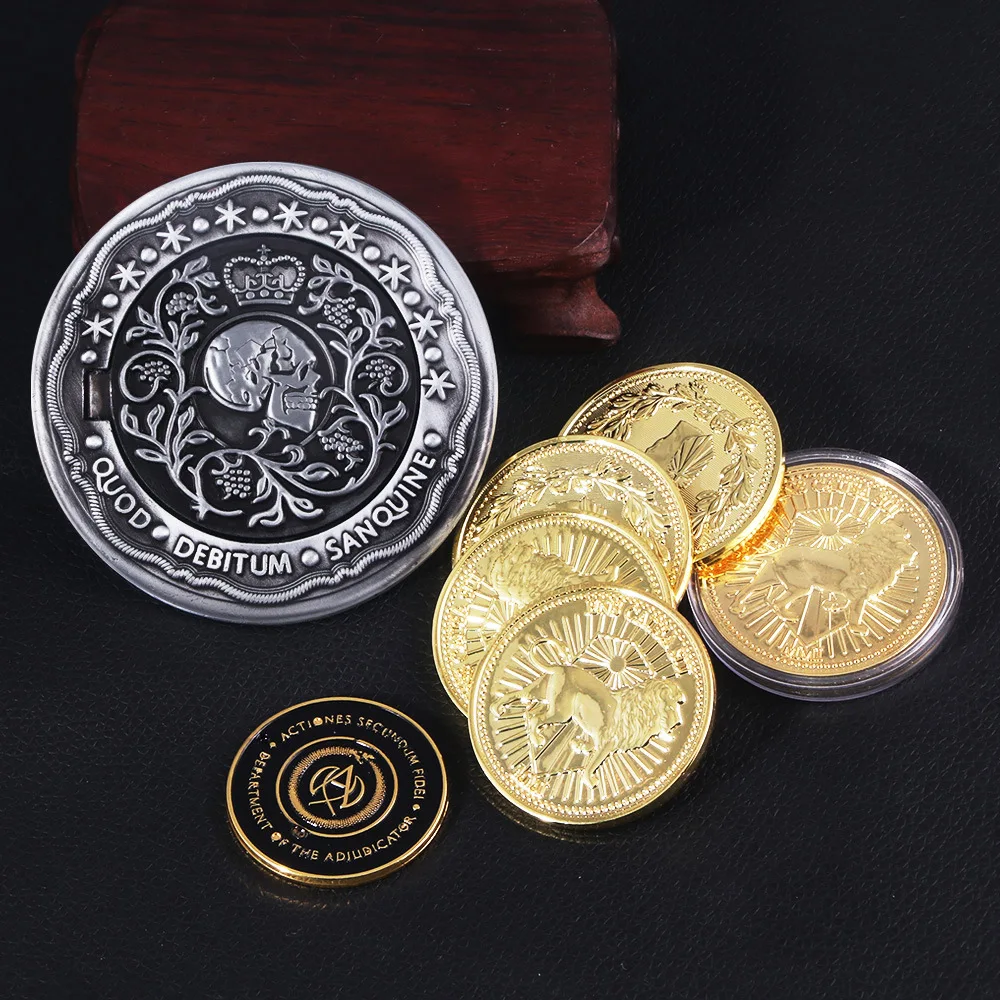 John Wick Movie Gold Coin Cosplay Continental Hotel Card Adjustdicator Black Medallion Keanu Reeves Fans Collection Prop Fans Gift