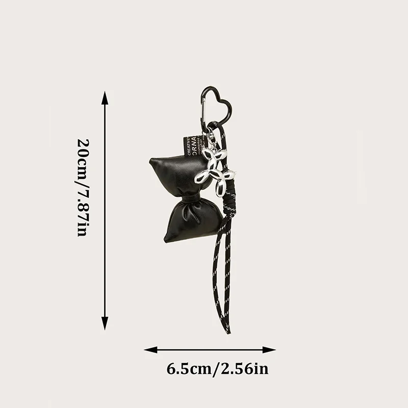 Fashionable Heart Leather Rope Keychain Cherry Bow Y2K Bag Pendant Ornaments Mobile Phone Lanyard Gifts Bag Accessories