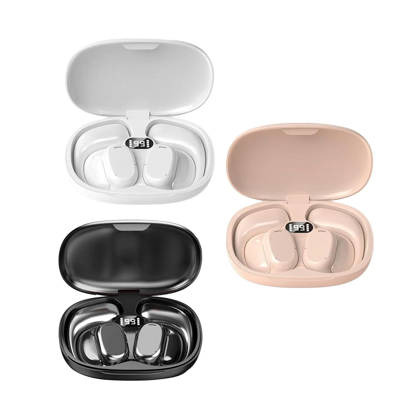 경량 디지털 LED 디스플레이 무선 이어버드, 충전 케이스 포함, 러닝 스포츠 사이클링 사무실 게임용 무선 헤드폰