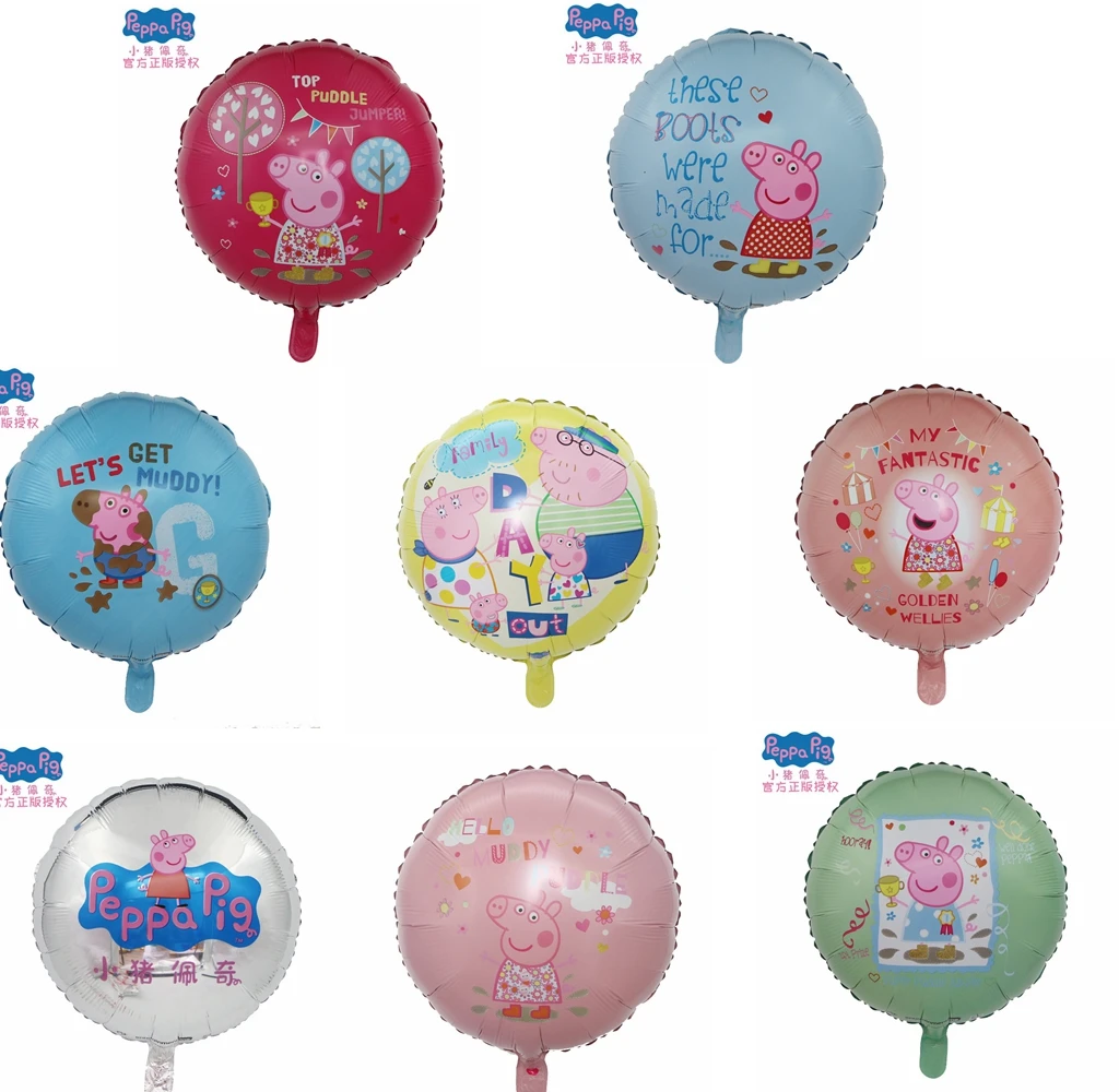 Peppa Pig Foil Balloons George Figure Cartoon Toys Globos Baby Kids Boys  Girls Baby Shower Dress Birthday Ornaments