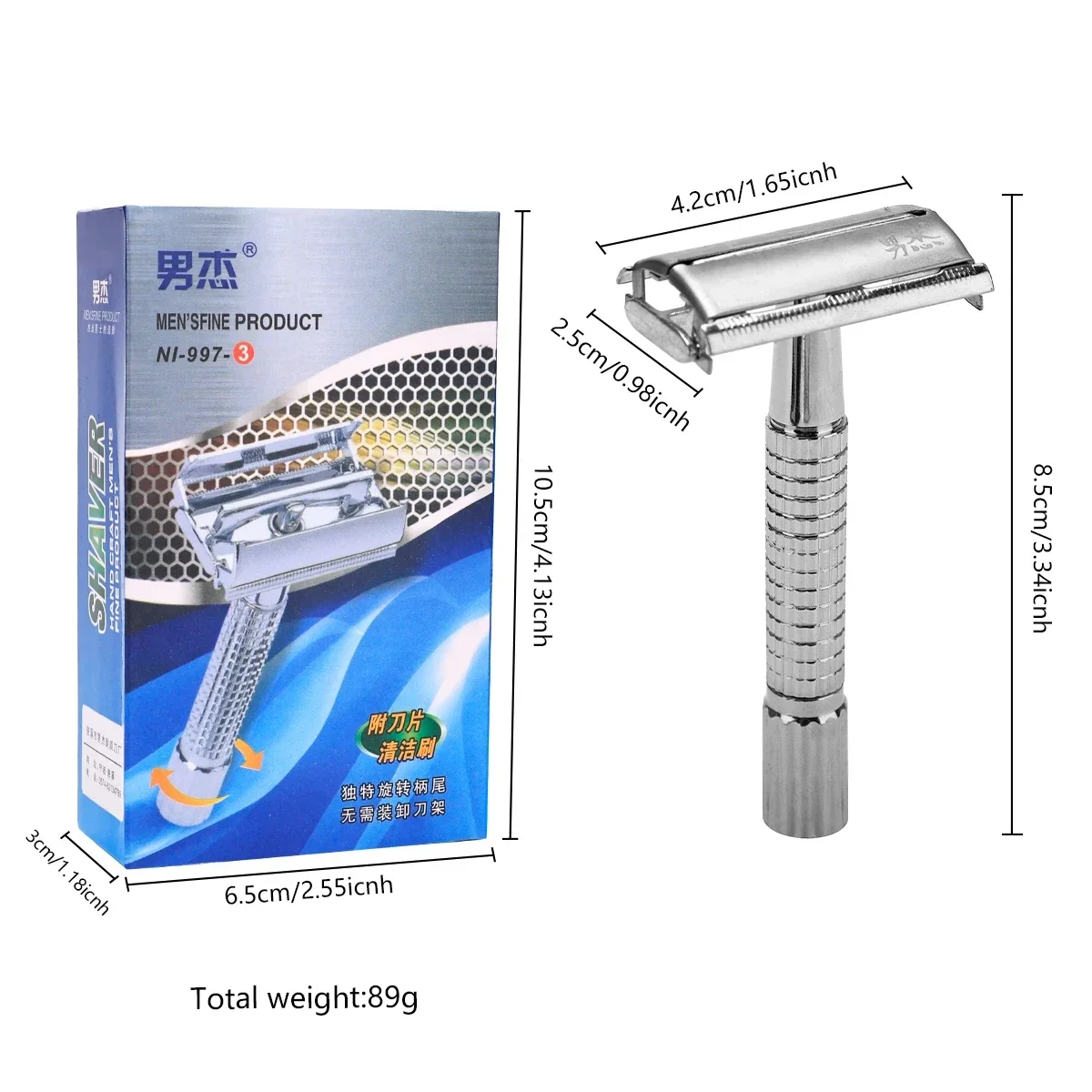 Razor shaver Double edge Safety razor For unisex Delicate box holder With blade Professional Barber styling accessories