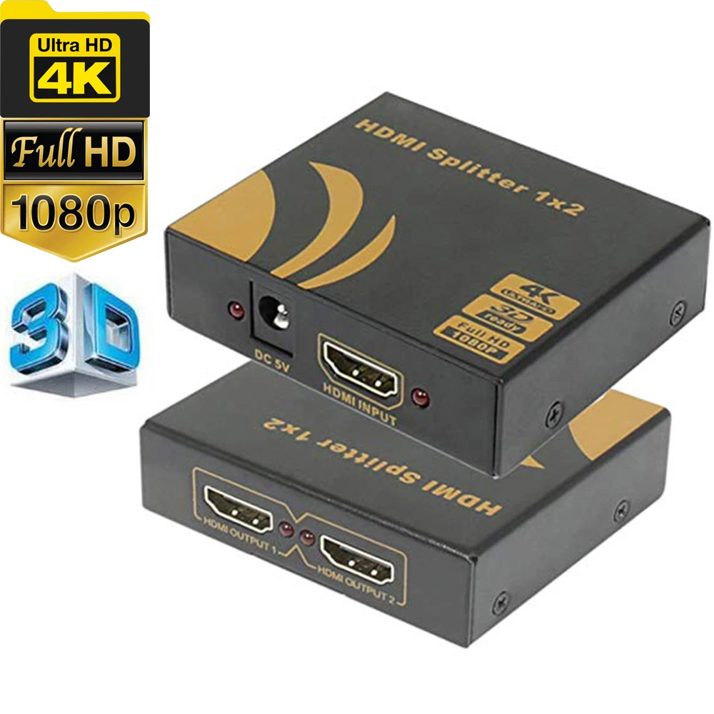 Adept Arena arrestordre Uhd Hdmi Splitter 1x2 4k Hdmi 1 In 2 Out Amplifier Repeater For Apple Tv  Ps4 Pro Uhd Tv Pc Laptop - Audio & Video Cables - AliExpress