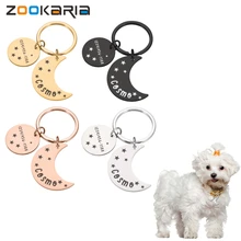 

Pet ID Tags Moon Pet Dog Cat Collar Accessories Anti-lost Dogs Name Tags Personalized ID Tag Pendant Customized Keychain