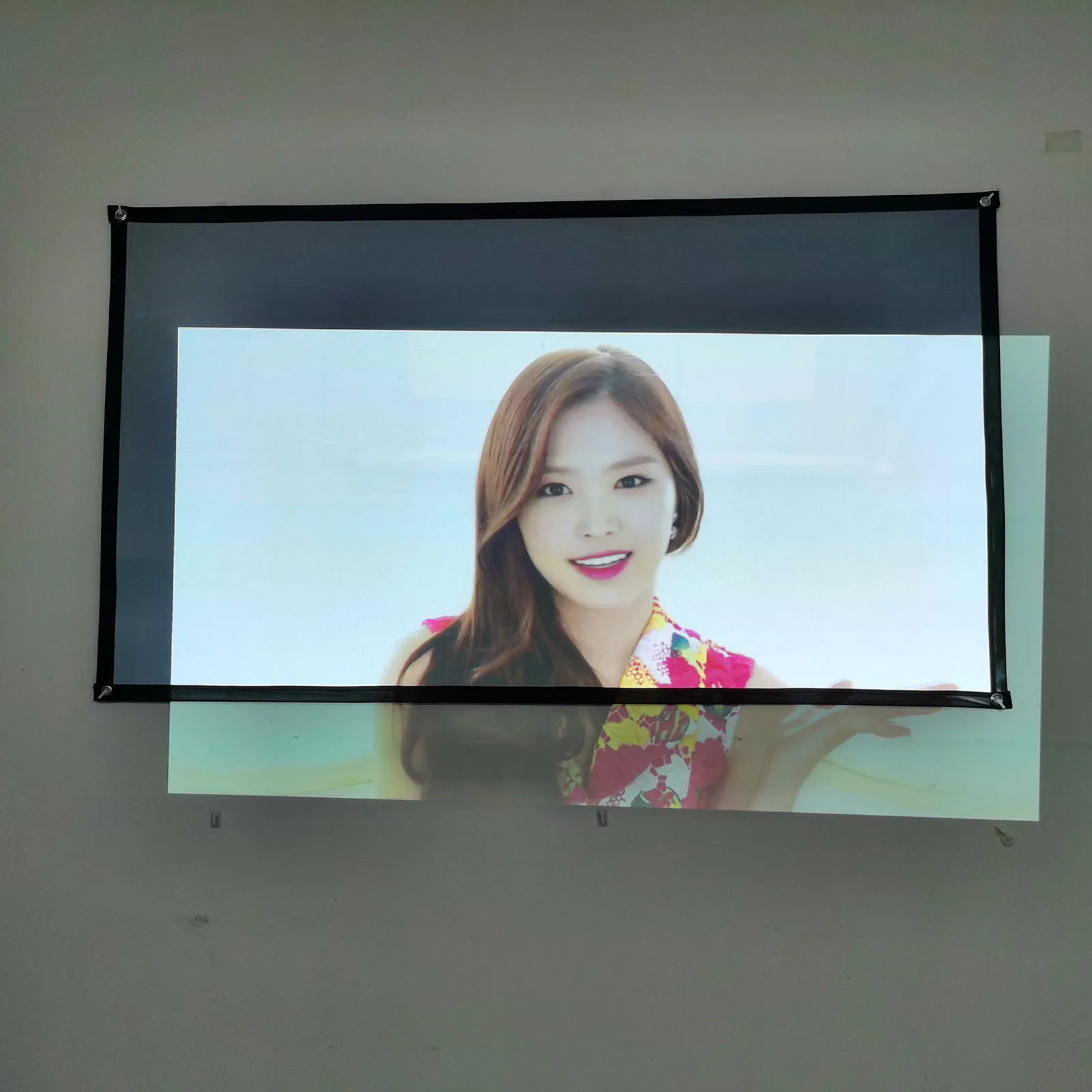 Portable Projector Screen Reflective Fabric Metal Anti-Light 4K Projection Curtain Black Edges 60/72/84/100/120/130 Inch