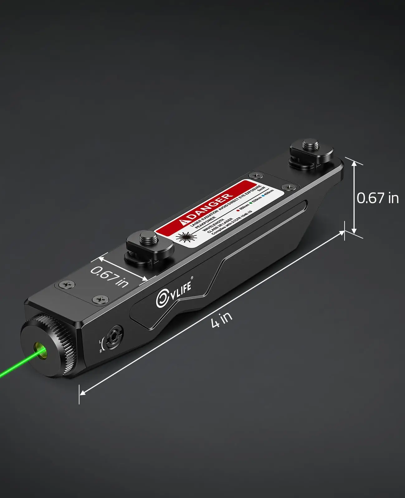 Laser Sight Tactical Sight M-Lok Picatinny Rail Magnetic Rechargeable Battery Rifle Strobe Capability Pressure Switch CVLIFE
