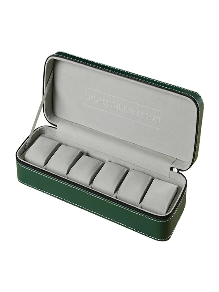 VANSIHO Multiple Colors 6 Slots Exquisite PU Zipper Jewelry Watch Box Leather For Man And Women Travel Display Case
