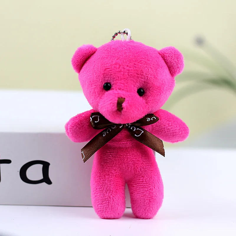 10pcs/lot Tiny Bear Stuffed Plush Toys Mini Bear Doll Toy Keychain Bag Pendants Wedding Decoration Children Birthday Party Gifts